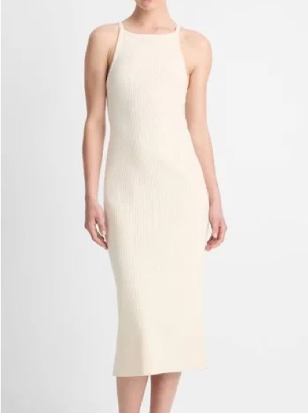 Vince Ribbed Tank Midi Dress